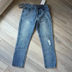 NWT Blank Paige High Rise Straight Ankle Jeans Distressed Detail - Size 28